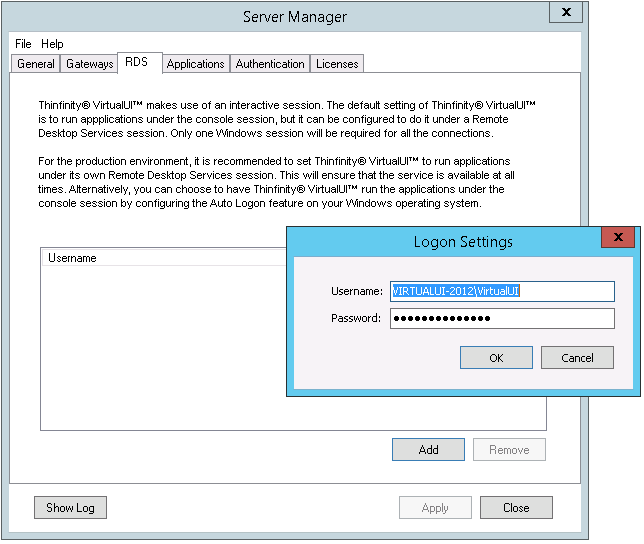 ThinRDP Server HTML5, Web-based RDP desktop remote control manager general tab