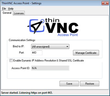 ThinVNC Access Point HTML5, Web-based RDP VNC Gateway remote desktop general settings