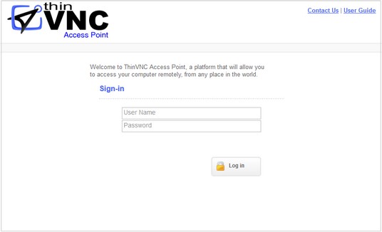 ThinVNC Access Point HTML5, Web-based RDP VNC Gateway desktop sharing log in