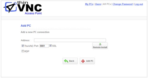 ThinVNC Access Point HTML5, Web-based RDP VNC Gateway remote desktop add PC ThinVNC Access Point HTML5, Web-based RDP VNC Gateway remote desktop add PC