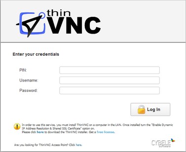 ThinVNC Access Point HTML5, Web-based RDP VNC Gateway remote desktop credentials