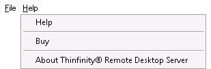 ThinRDP Server HTML5, Web-based RDP desktop remote control help menu