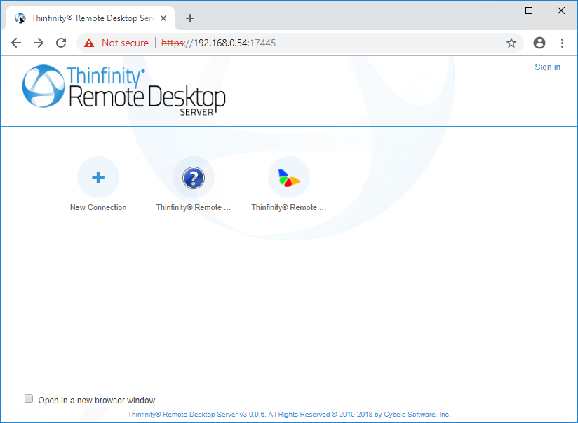 ThinRDP Server HTML5, Web-based RDP remote desktop control web start page connection