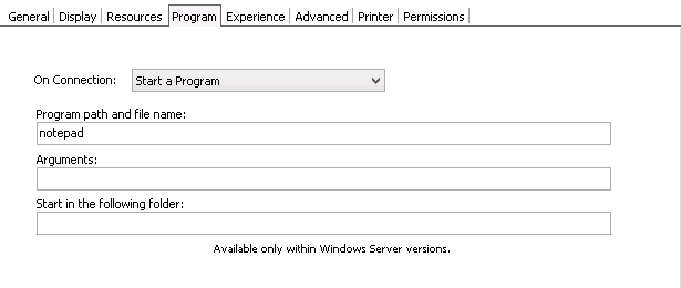 ThinRDP Server HTML5, Web-based RDP desktop remote control profiles start a program