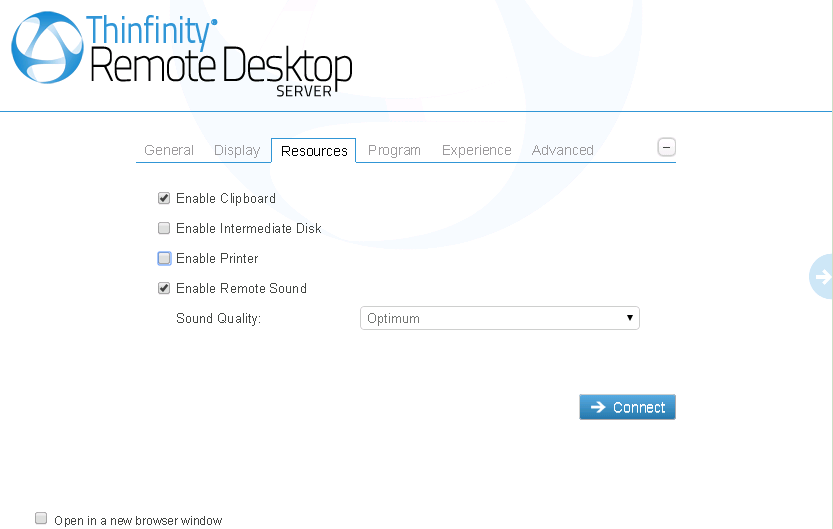ThinRDP Server HTML5, Web-based RDP desktop remote access web sound settings