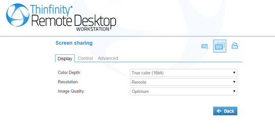 ThinVNC HTML5, Web-based VNC desktop sharing remote control web display settings