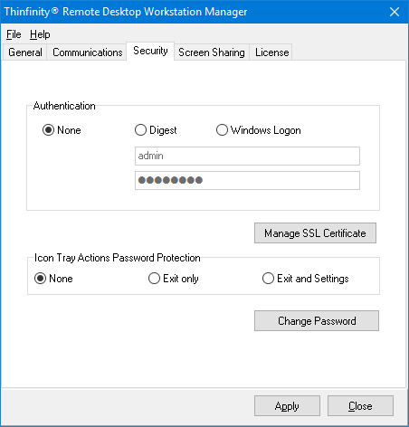 ThinVNC HTML5, Web-based VNC desktop sharing remote control security login options