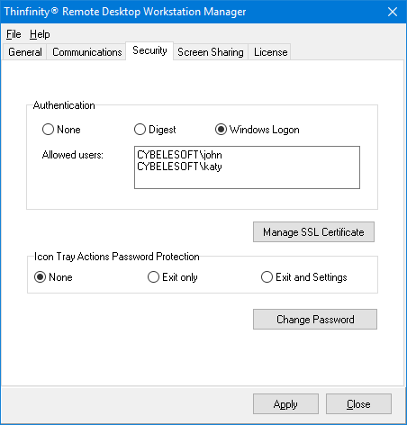 ThinVNC HTML5, Web-based VNC desktop sharing remote control security NTLM Windos logon