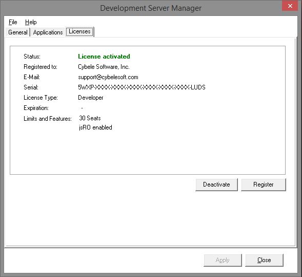 ThinRDP Server HTML5, Web-based RDP desktop remote control manager licenses tab