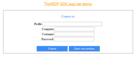ThinRDP Server HTML5, Web-based RDP desktop remote control sdk demo
