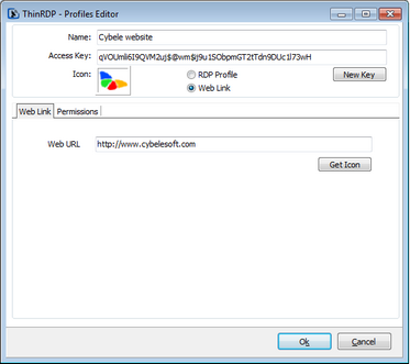 ThinRDP Server HTML5, Web-based RDP desktop remote control manager profiles editor