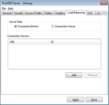 ThinRDP Server HTML5, Web-based RDP desktop remote control manager load balancing tab