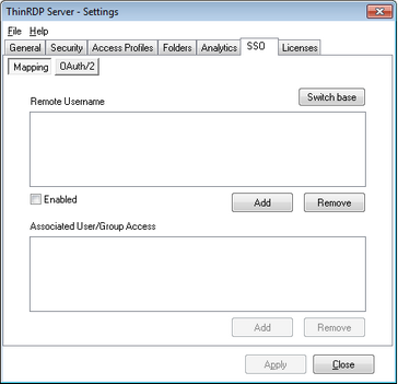 ThinRDP Server HTML5, Web-based RDP desktop remote control manager SSO tab