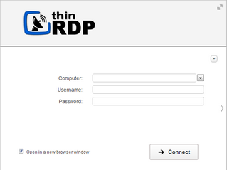 ThinRDP Server HTML5, Web-based RDP desktop remote access connection screen
