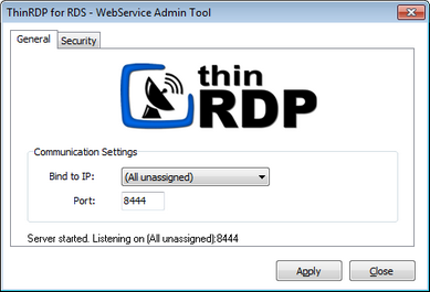 ThinRDP Server HTML5, Web-based RDP desktop remote control web service communication settings