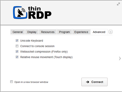 ThinRDP Server HTML5, Web-based RDP desktop remote access web advanced settings