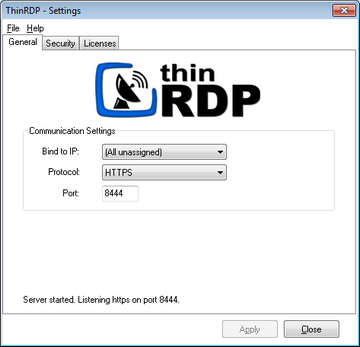 ThinRDP Workstation HTML5, Web-based RDP remote desktop control communication settings