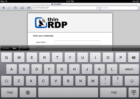 ThinRDP Workstation HTML5, Web-based RDP desktop remote access touch keyword