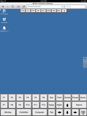 ThinRDP Workstation HTML5, Web-based RDP remote desktop control touch special keys