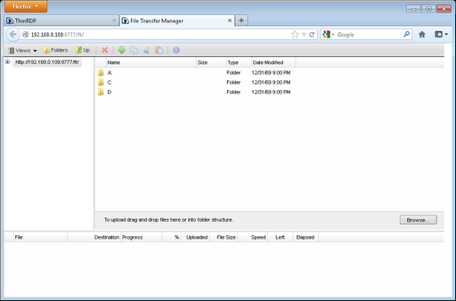 ThinRDP Workstation HTML5, Web-based RDP remote desktop control file transfer browse