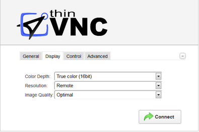 ThinVNC HTML5, Web-based VNC desktop sharing remote control web display settings