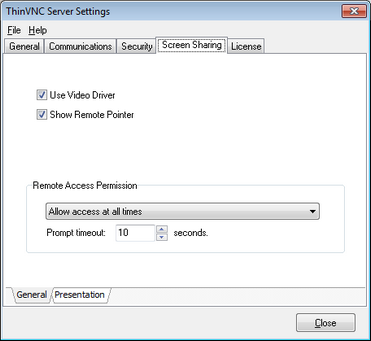 ThinVNC HTML5, Web-based VNC desktop remote control screen sharing options