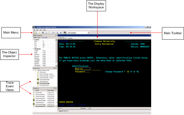 Host Integration Pack TN Bridge Vb.net C# Delphi ActiveX Development Lab window overview