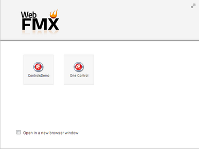 WebFMX Firemonkey HTML5, Web-based remote control browser start page