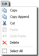 TN3270 TN5250 VT Terminal Emulation z/Scope Telnet Workspace Main Menu Edit Copy Append Cut Paste Undo Delete Select All