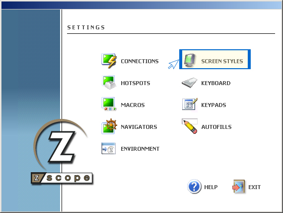 TN3270 IBM Mainframe TN5250 AS400 VT UNIX Telnet Terminal Emulation z/Scope Settings Screen Styles