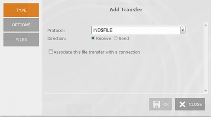 Web-based HTML5 TN3270 TN5250 VT100 Terminal Emulation File Transfer Manager Queue IND$FILE Protocol Direction Associate with Connection
