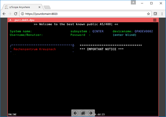 Web-based HTML5 TN3270 IBM Mainframe TN5250 IBM AS/400 VT UNIX Terminal Emulation Connection View