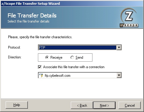 TN3270 TN5250 VT Terminal Emulation z/Scope File Transfer Wizard Details FTP 