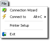 TN3270 TN5250 VT Terminal Emulation z/Scope Telnet Workspace Main Menu File Connection Wizard Printer Setup Exit