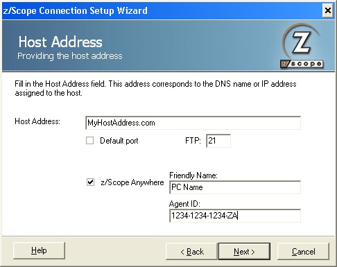 TN3270 TN5250 VT Terminal Emulation z/Scope FTP Connection Setup Wizard Host Address Port