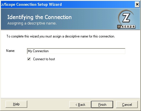 Terminal Emulation z/Scope UNIX VT Telnet VT Connection Setup Wizard Name