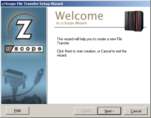 TN3270 TN5250 VT Terminal Emulation z/Scope File Transfer Wizard Welcome
