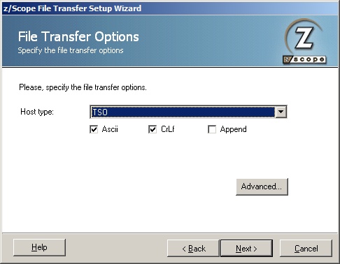 TN3270 TN5250 VT Terminal Emulation z/Scope File Transfer IND$FILE Options Ascii CrLf Append TSO