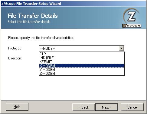 TN3270 TN5250 VT Terminal Emulation z/Scope File Transfer Wizard Welcome X-MODEM Protocol
