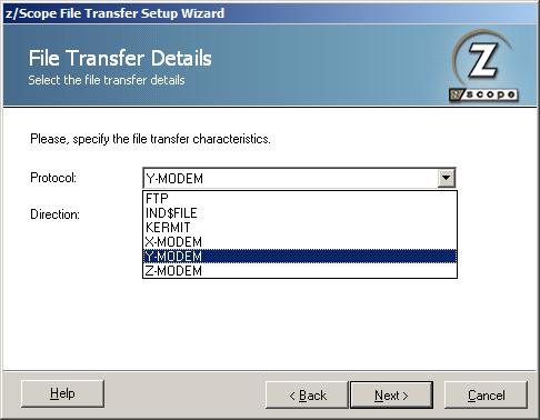 TN3270 TN5250 VT Terminal Emulation z/Scope File Transfer Wizard Welcome Y-MODEM Protocol