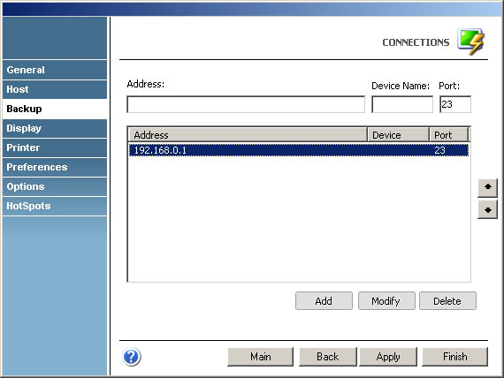 Terminal Emulation z/Scope VT unix VT Telnet Backup Address Device Name Port
