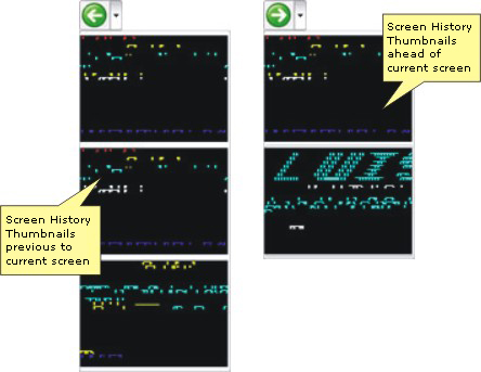 TN3270 TN5250 VT Terminal Emulation z/Scope Screen History Thumbnails