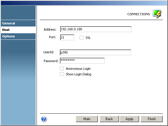 Terminal Emulation z/Scope FTP Address Port UserId Password Anonymous Logon Login
