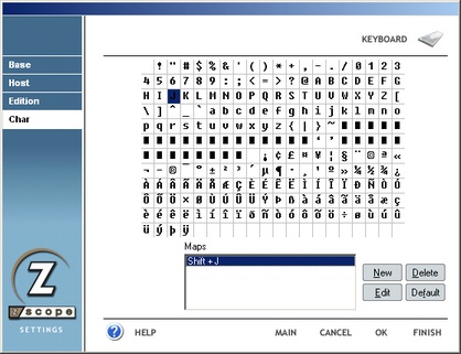 TN3270 IBM Mainframe TN5250 AS400 VT UNIX Telnet Terminal Emulation z/Scope Keyboard Map Char Table Character Grid