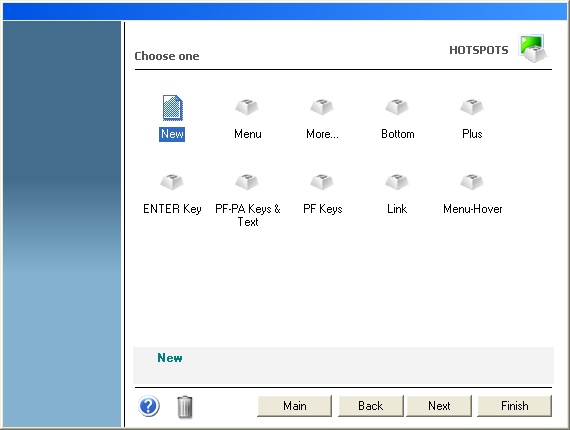 TN3270 TN5250 VT Terminal Emulation z/Scope HotSpots Choose Menu More Bottom Plus Enter Key PF PA Text Link Hover