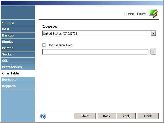 Terminal Emulation z/Scope TN3270 IBM Mainframe AS400 TN5250 Char Table Codepage External File