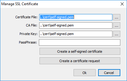 Web-based HTML5 TN3270 IBM Mainframe TN5250 IBM AS/400 VT UNIX Terminal Emulation Server Settings Manage SSL Certificate Private Key PassPhrase Self Signed Request