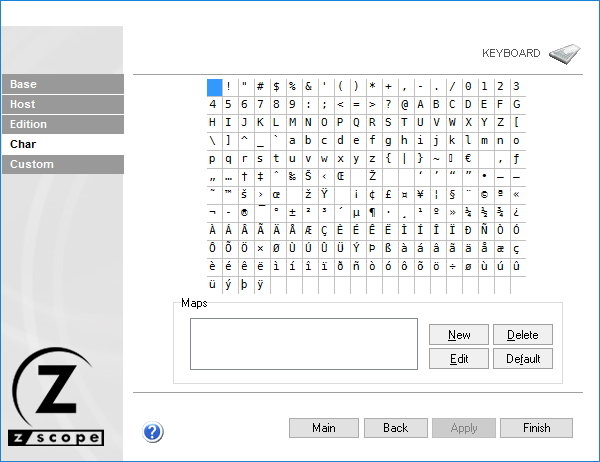 Web-based HTML5 TN3270 IBM Mainframe TN5250 IBM AS/400 VT UNIX Terminal Emulation Settings Keyboard Character Table Maps