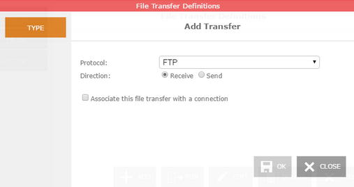 Web-based HTML5 TN3270 TN5250 VT100 Terminal Emulation File Transfer Manager Queue FTP Type Protocol Direction Associate With Connection