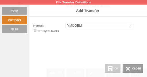 Web-based HTML5 TN3270 TN5250 VT100 Terminal Emulation File Transfer Manager Queue YMODEM Options Protocol 128 Bytes Blocks